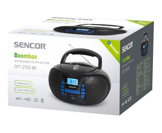 Boombox with bluetooth Sencor SPT2700BK, black