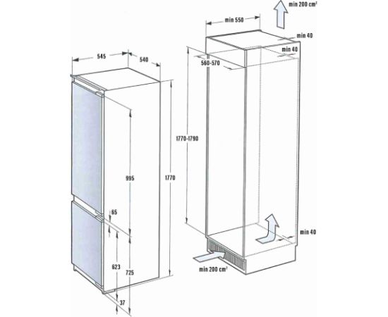 Built-in fridge De Dietrich DRC1775EN