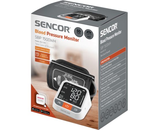 Digital blood pressure monitor Sencor SBP1500WH, Bluetooth + WiFi