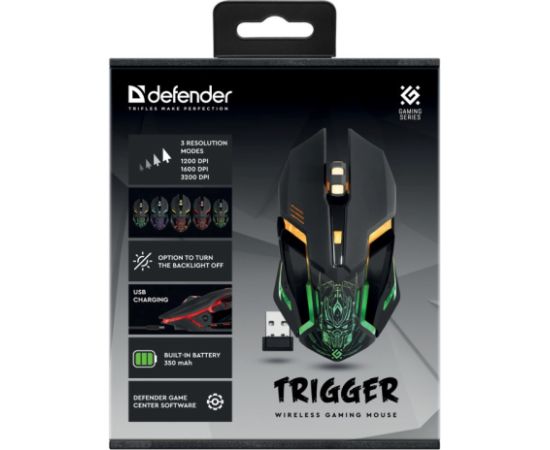 DEFENDER MOUSE GM-934 TRIGGER OPTIC RF FREE 3200dpi 7P