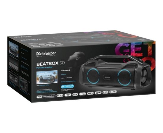 DEFENDER BEATBOX 50 BLUETOOTH SPEAKER 50W BT/RGB/TF/TypeC/IPX5/PWB