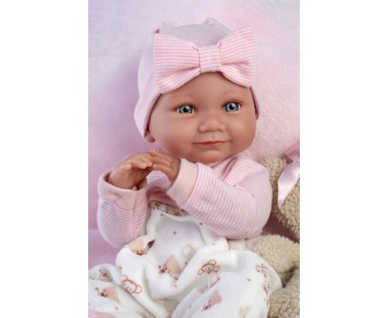 Llorens Кукла малышка Ника 40 см на розовой подушке, c соской (виниловое тело) Испания LL73808