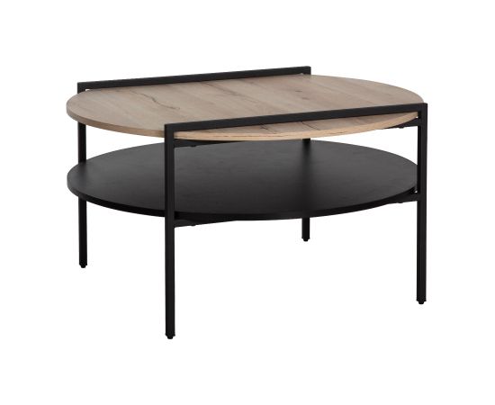 Coffee table HEDVIG 80x80xH45cm, ash/black