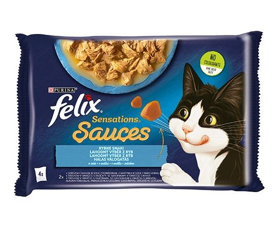 Purina Felix Sensations Mix Cod with tomatoes, sardine with carrots - wet cat food - 340g (4 x 85g)