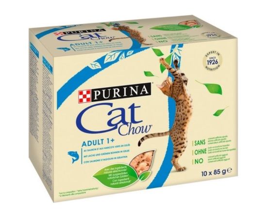 PURINA Cat Chow Salmon, green bean - wet cat food - 10x85 g