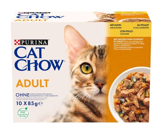 PURINA Cat Chow Chicken, Zucchini - wet cat food - 10x85 g