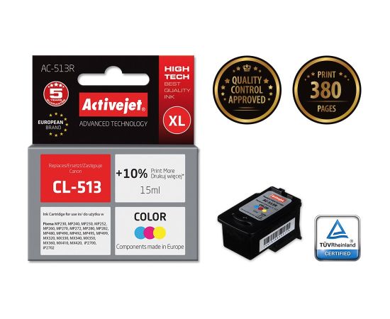 Activejet AC-513R Ink cartridge (replacement for Canon CL-513; Premium; 15 ml; color)