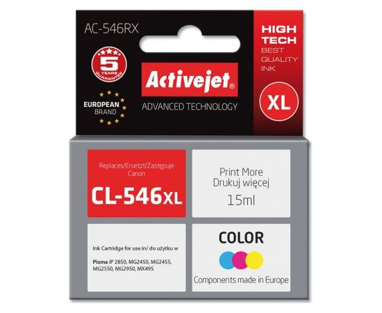 Activejet AC-546RX Ink cartridge (replacement for Canon CL-546XL; Premium; 15 ml; color)