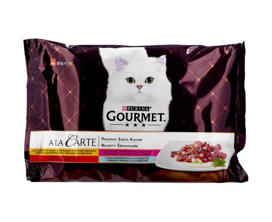 Purina GOURMET A la Carte Chicken, Trout, Beef, and Fish - wet cat food - 4 x 85 g