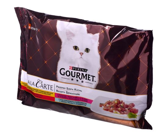 Purina GOURMET A la Carte Chicken, Trout, Beef, and Fish - wet cat food - 4 x 85 g