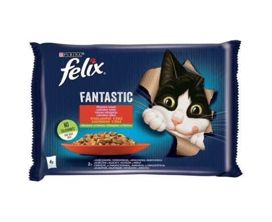 Purina Felix Fantastic country flavors meat with vegetables - chicken with tomatoes, beef with carrots - 340g (4x 85 g)