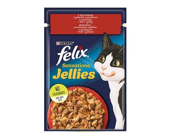 Purina Felix sensations Duo with beef and tomatoes in jelly - wet food for cats - 85g