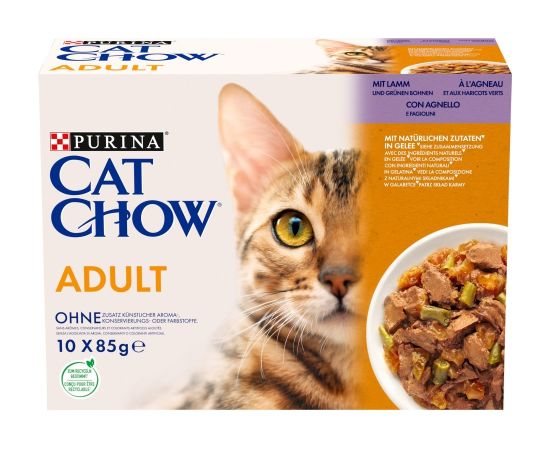 PURINA Cat Chow Lamb, Green Beans - wet cat food - 10x85 g
