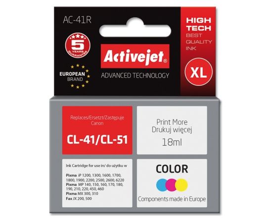 Activejet AC-41R ink (replacement for Canon CL-41/CL-51; Premium;18 ml; color)