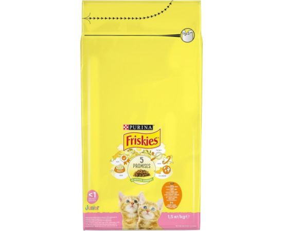 Purina FRISKIES Junior Chicken with Vegetables and Milk - Dry Cat Food - 1.5 kg