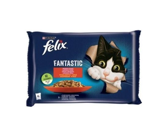 Purina Felix Fantastic in jelly Beef with Chicken 340 g (4 x 85 g)
