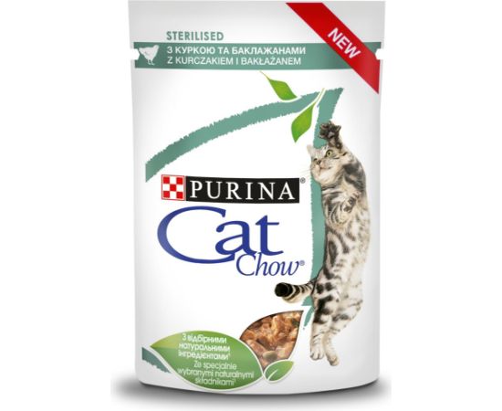 Purina Cat Chow Sterlisied Gig Chicken with Eggplant - Moist Cat Food 85 g