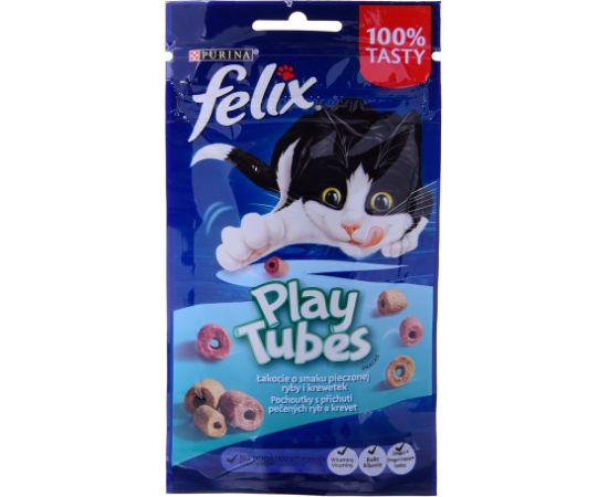 Purina FELIX Play Tubes Fish, Shrimps  - dry cat food - 50 g