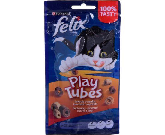 Purina FELIX Play Tubes Chicken, Liver  - dry cat food - 50 g