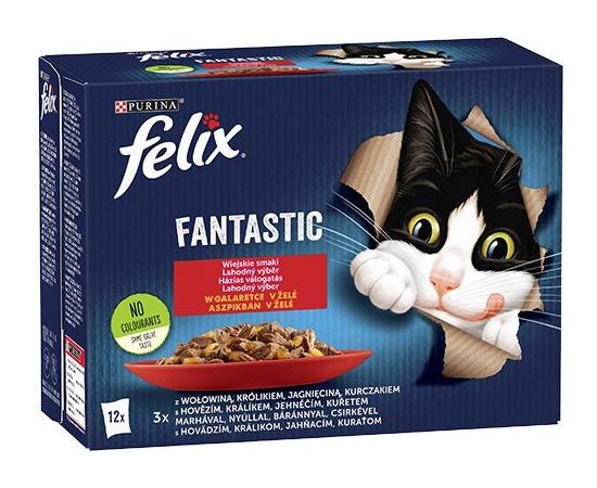 Purina Felix Fantastic country flavors in jelly beef, chicken, lamb, rabbit - (12 x 85 g)