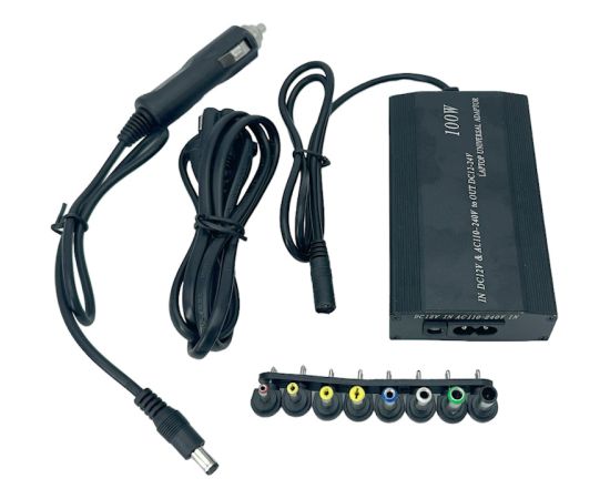 CP NCH2 Universal 2in1 Car & Travel 100W (Maks. 5A) AC 12-24V Portatīvais datoru lādētājs ar 8 spraudņiem