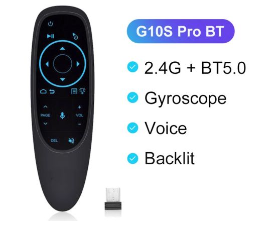 CP G10SPROBTS Универсальная Смарт ТВ / ПК Air Mouse - Bluetooth / Беспроводной / ИК Пульт ДУ и Гироскоп / LED Черный