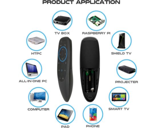 CP G10BTS Универсальный Smart TV / ПК Air Mouse - Беспроводной Bluetooth / ИК пульт ДУ и гироскоп Черный