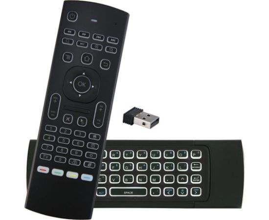 CP MX3-ML Universālā TV / PC pults bezvadu ar klaviatūru / IR pults / LED apgaismojums / USB melns