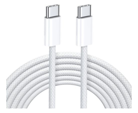 iLike CBL6 Pītas virves 65W PD USB-C uz USB-C Datu un uzlādes 2m Vads Balts (OEM)