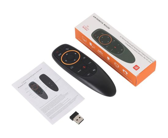 CP G10s Universāla Smart TV Air Mouse - Bezvadu / IR Pults Balss Asistents & Giroskops Melna