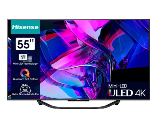 Hisense 55U7KQ, LED television  - 55 - silver, UltraHD/4K, triple tuner, HDR10+, WLAN, LAN, Bluetooth, 120Hz panel
