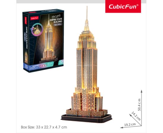 Cubic Fun CUBICFUN LED 3D puzle Ņujorkas debesskrāpis \"Empire State Building\"