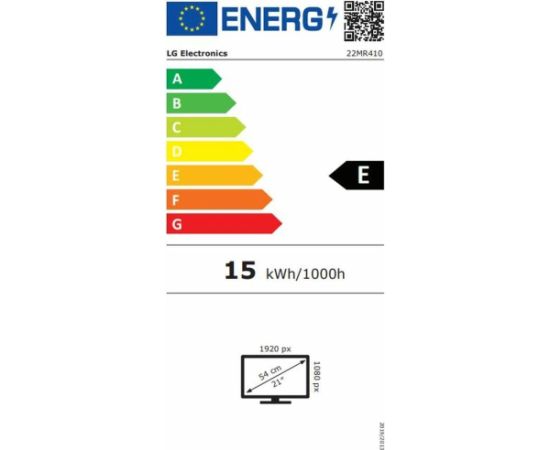 LCD Monitor LG 22MR410-B 21.45" Panel VA 1920x1080 16:9 100Hz 5 ms Tilt Colour Black 22MR410-B