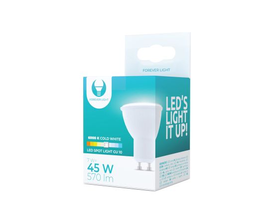 Forever Light LED spuldze GU10 7W 230V 6000K 570lm