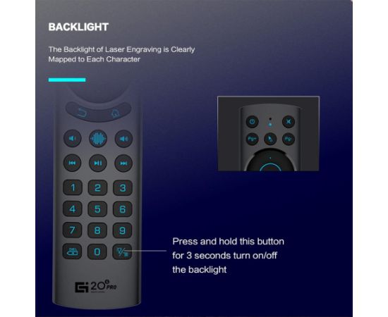 Fusion G20S PRO BT универсальный беспроводной | bluetooth-пульт с голосовым управлением, гироскопом и подсветкой для Smart TV | Android | PC