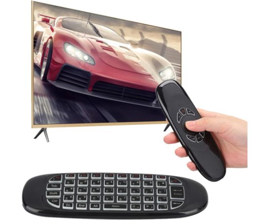Fusion C120 universālā tālvadības pults ar žiroskopu un tastatūru Smart TV | Android | PC