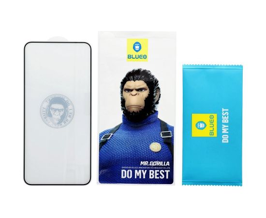 Bluestar BlueO 5D Mr. Monkey Glass aizsargstikls pilnam ekrānam Samsung S926 Galaxy S24+ Plus melns