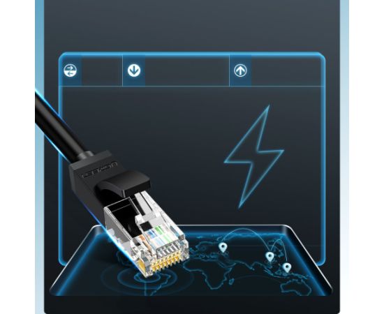 Ugreen LAN Vads | 6e cat | RJ45 | 2m | Melns