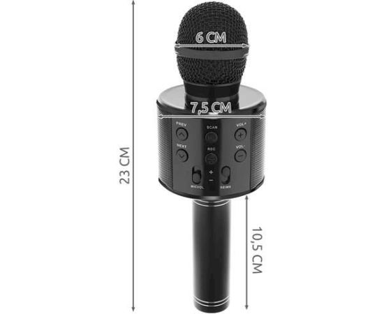 Goodbuy микрофон для караоке со встроенным динамиком bluetooth | 3 Вт | aux | голосовой модулятор | USB | Micro SD черный