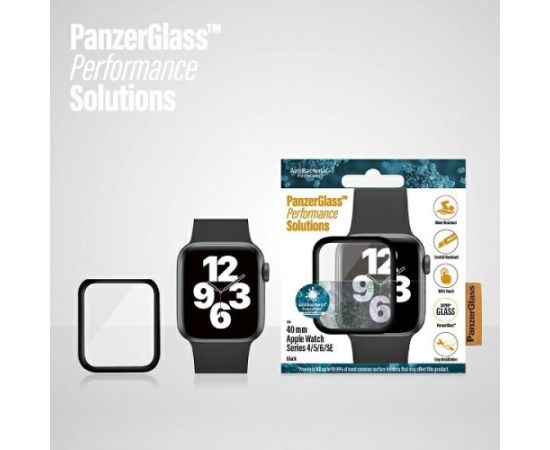 PanzerGlass Curved Apple Watch 4|5|6|SE 40mm Antibacterial czarny|black