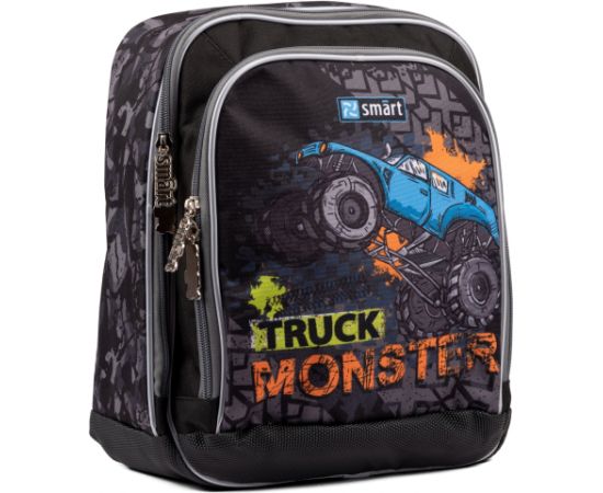 Skolas mugursoma SMART H-55 "Monster Truck", melna