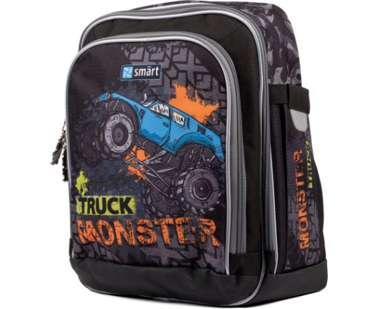 Skolas mugursoma SMART H-55 "Monster Truck", melna