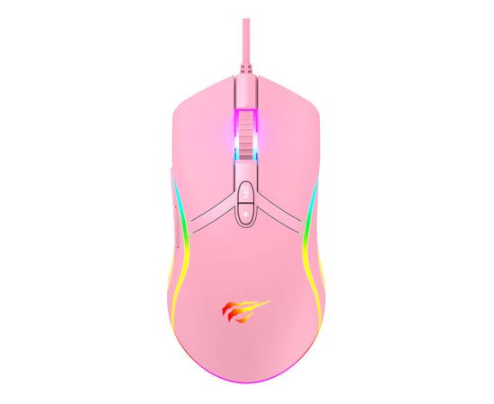 Gaming mouse Havit MS1026 RGB 1000-6400 DPI (pink)