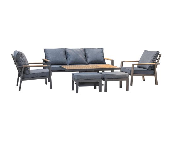 Garden furniture set PARKER 6-parts, grey Dārza mēbeļu komplekti