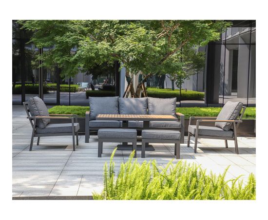 Garden furniture set PARKER 6-parts, grey Dārza mēbeļu komplekti