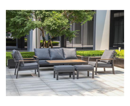 Garden furniture set PARKER 6-parts, grey Dārza mēbeļu komplekti