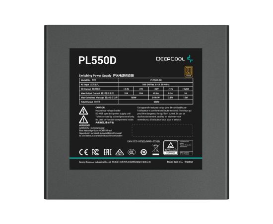 DeepCool PL550D power supply unit 550 W 20+4 pin ATX ATX Black