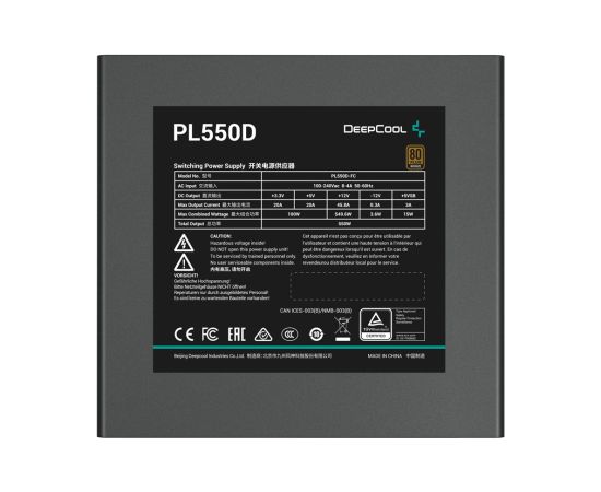 DeepCool PL550D power supply unit 550 W 20+4 pin ATX ATX Black Datoru barošanas bloki