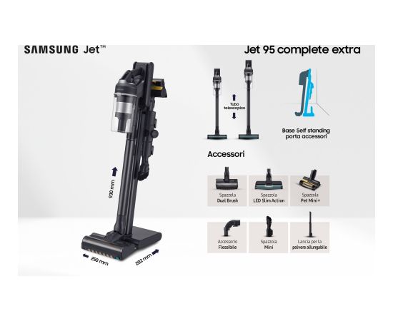Samsung VS20C9554TK Stick vacuum Battery Dry Cyclonic Bagless 0.8 L 580 W Black Пылесосы