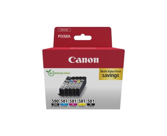 Canon PGI-580/CLI-581 (2078C007) Ink Cartridge Multipack, PGBK/BK/C/M/Y